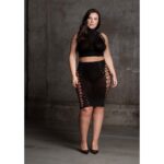 Kala xxxvii - two piece with turtleneck, crop top and skirt - plus size - obrazek 6