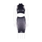 Kala xxxvii - two piece with turtleneck, crop top and skirt - plus size - obrazek 10