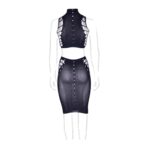 Kala xxxvii - two piece with turtleneck, crop top and skirt - plus size - obrazek 11