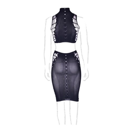 Kala xxxvii - two piece with turtleneck, crop top and skirt - plus size - obrazek 11
