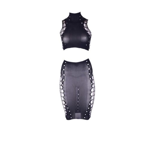 Kala xxxvii - two piece with turtleneck, crop top and skirt - one size - obrazek 11