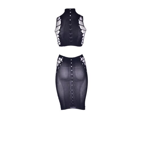 Kala xxxvii - two piece with turtleneck, crop top and skirt - one size - obrazek 12