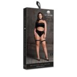 Ananke xii - three piece with choker, bandeau top and pantie with garters - plus size - obrazek 2