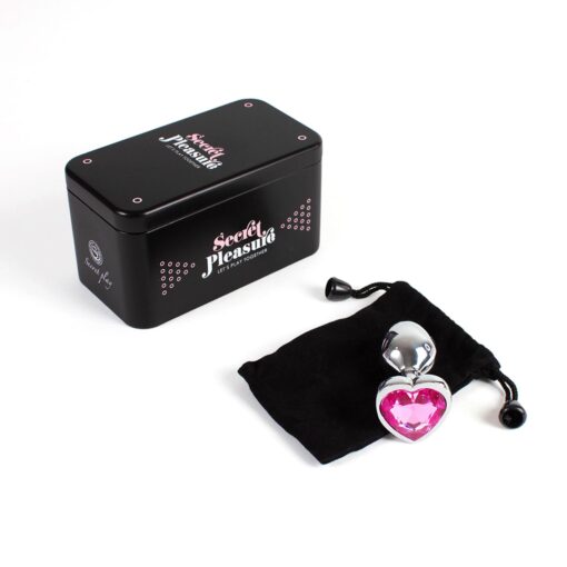 Pink heart metal butt plug - obrazek 2