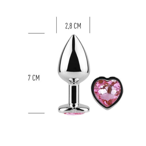 Pink heart metal butt plug - obrazek 4