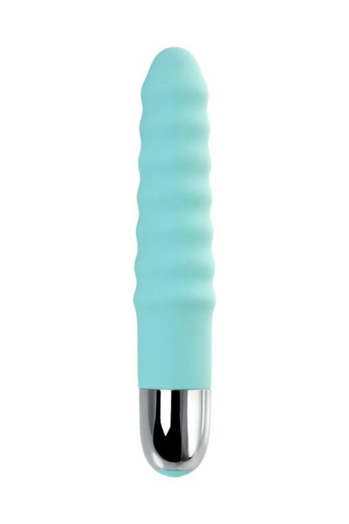 Relief vibrator with clitoral stimulation flovetta flax, silicone, mint, 17.5 cm - obrazek 9
