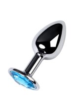 Silver anal plug toyfa metal,with a topaz color gem - obrazek 3