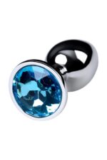 Silver anal plug toyfa metal,with a topaz color gem - obrazek 4