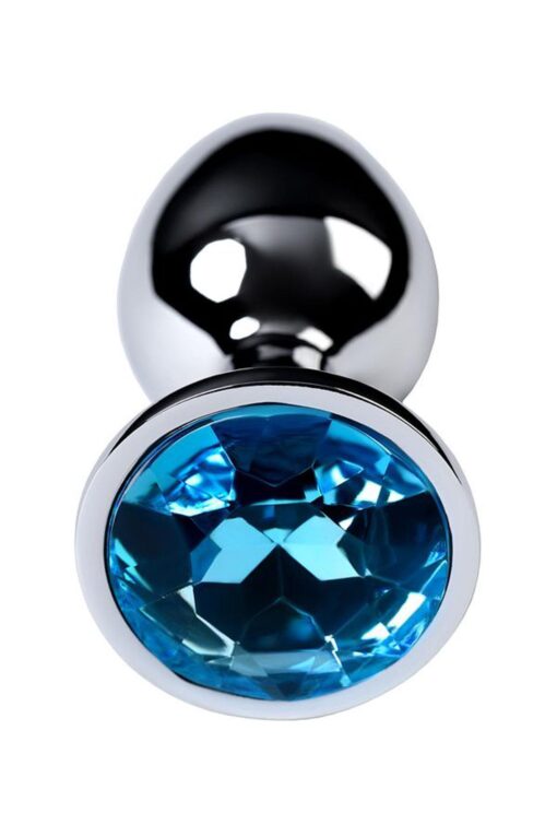 Silver anal plug toyfa metal,with a topaz color gem - obrazek 5