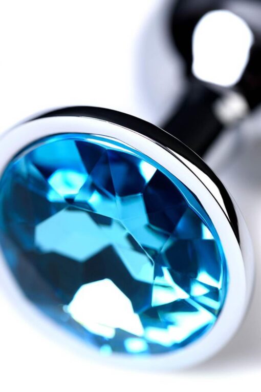 Silver anal plug toyfa metal,with a topaz color gem - obrazek 6