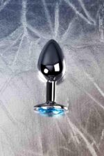Silver anal plug toyfa metal,with a topaz color gem - obrazek 8