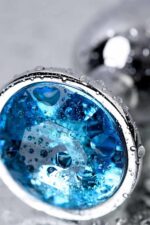 Silver anal plug toyfa metal,with a topaz color gem - obrazek 9