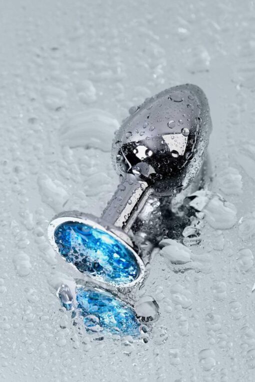 Silver anal plug toyfa metal,with a topaz color gem - obrazek 10