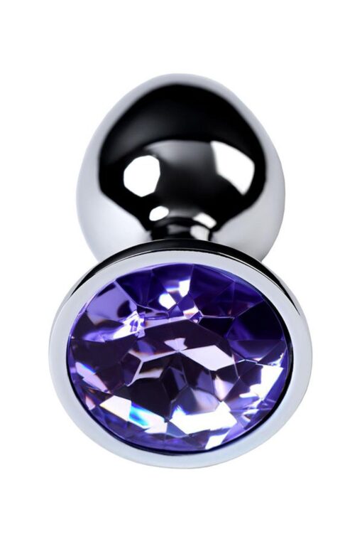 Silver anal plug with gem, blue - obrazek 5