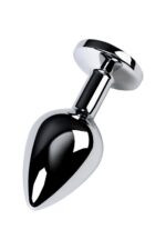 Silver anal plug with gem, turquoise - obrazek 3