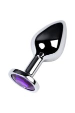 Silver anal plug toyfa metal,with a amethyst colored gem - obrazek 2