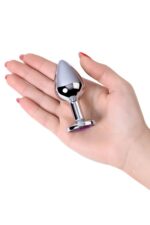 Silver anal plug toyfa metal,with a amethyst colored gem - obrazek 4
