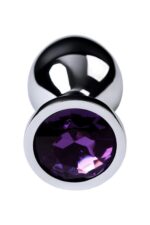 Silver anal plug toyfa metal,with a amethyst colored gem - obrazek 5