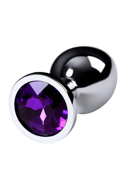 Silver anal plug toyfa metal,with a amethyst colored gem - obrazek 6