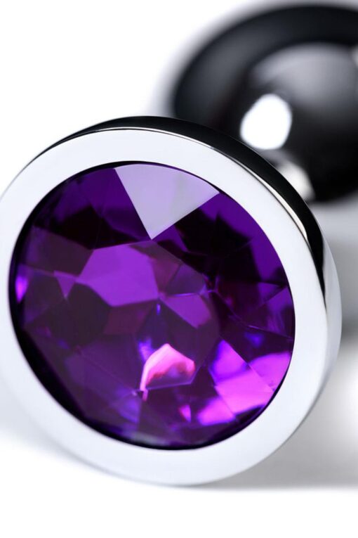 Silver anal plug toyfa metal,with a amethyst colored gem - obrazek 7