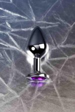Silver anal plug toyfa metal,with a amethyst colored gem - obrazek 9
