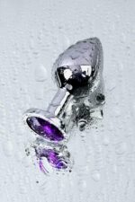 Silver anal plug toyfa metal,with a amethyst colored gem - obrazek 10