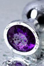 Silver anal plug toyfa metal,with a amethyst colored gem - obrazek 11