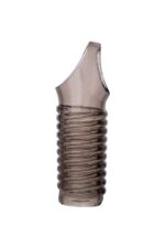 Toyfa xlover, penis sleeve, for enlargement, tpe, transparent black, 11 cm - obrazek 2