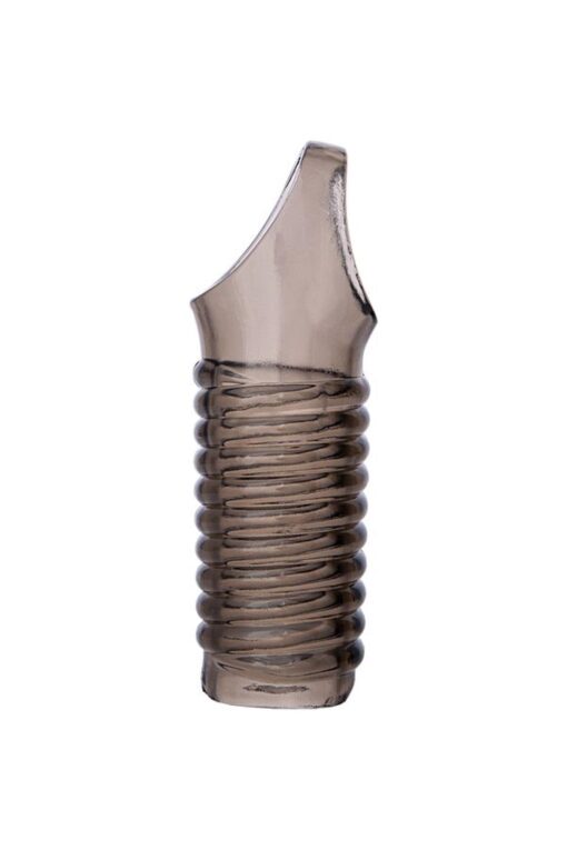 Toyfa xlover, penis sleeve, for enlargement, tpe, transparent black, 11 cm - obrazek 2
