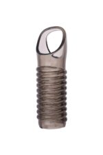 Toyfa xlover, penis sleeve, for enlargement, tpe, transparent black, 11 cm - obrazek 3