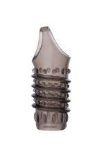 Toyfa xlover, penis sleeve, for enlargement, tpe, transparent black, 10,5 cm - obrazek 3