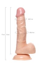 Realistic dildo a-toys by toyfa kirc, tpe, nude, 17 cm - obrazek 8