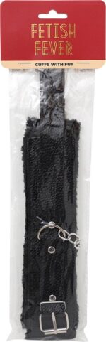 Fetish fever - cuffs with fur - black - obrazek 2