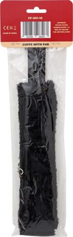 Fetish fever - cuffs with fur - black - obrazek 3
