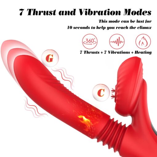 Silicone vibrator 7 powerful modes - licking,
thrusting and heating - obrazek 6