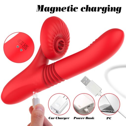 Silicone vibrator 7 powerful modes - licking,
thrusting and heating - obrazek 9