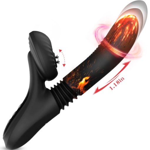 Silicone vibrator 7 powerful modes - licking,
thrusting and heating, black - obrazek 5