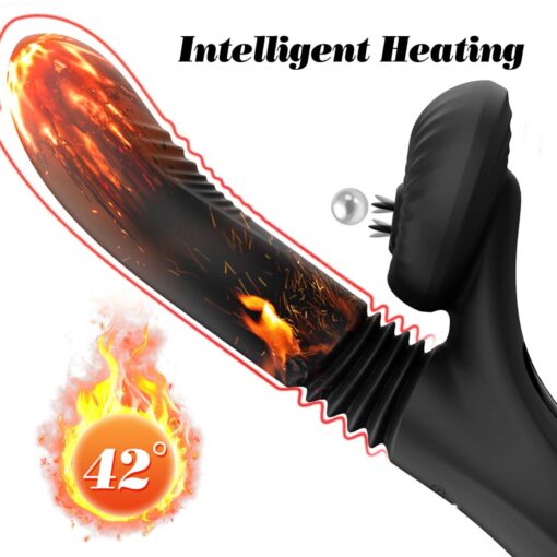 Silicone vibrator 7 powerful modes - licking,
thrusting and heating, black - obrazek 8
