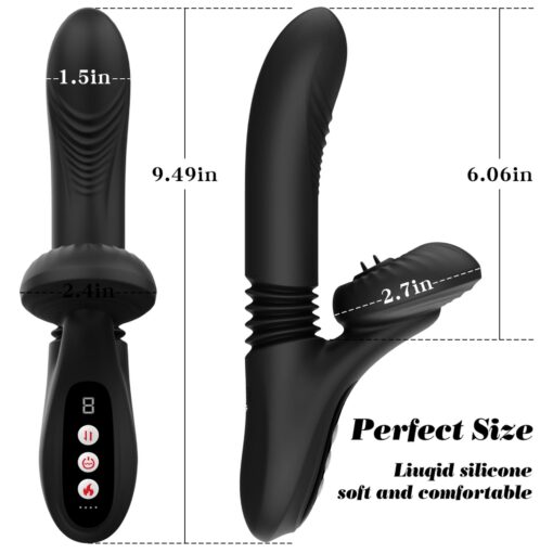 Silicone vibrator 7 powerful modes - licking,
thrusting and heating, black - obrazek 10
