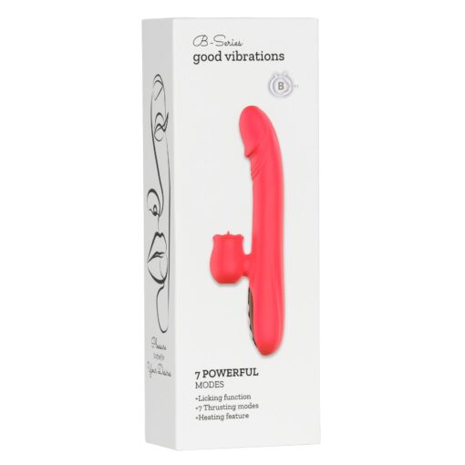 Silicone vibrator 7 powerful modes - 
licking, 7 thrusting
heating, red - obrazek 2