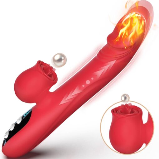 Silicone vibrator 7 powerful modes - 
licking, 7 thrusting
heating, red - obrazek 6