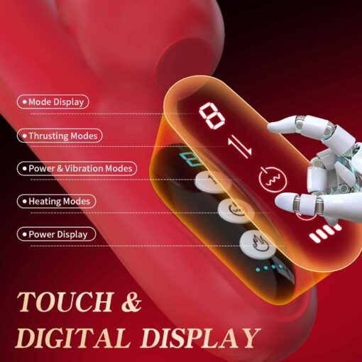 Silicone vibrator 7 powerful modes - 
licking, 7 thrusting
heating, red - obrazek 8