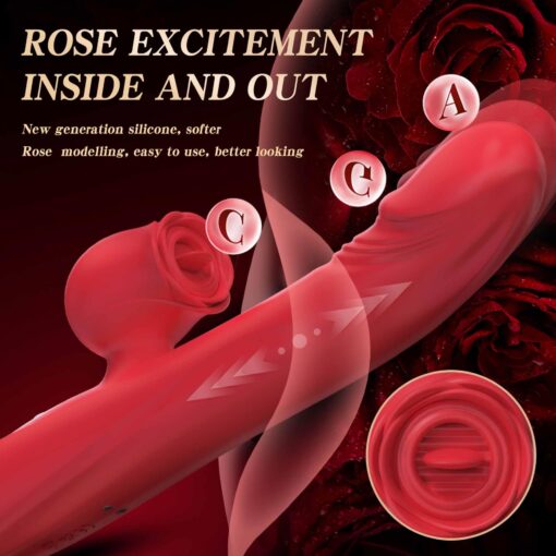 Silicone vibrator 7 powerful modes - 
licking, 7 thrusting
heating, red - obrazek 9