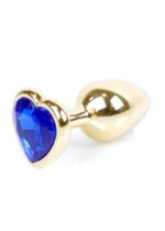 Plug-jewellery gold  heart plug- dark blue - obrazek 6