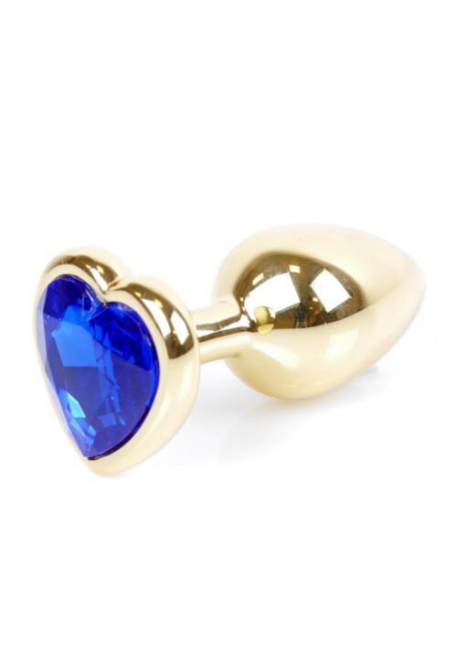 Plug-jewellery gold  heart plug- dark blue - obrazek 6