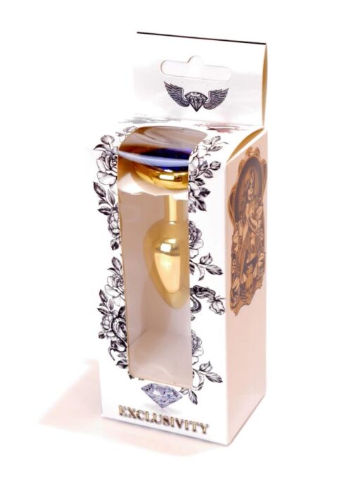 Plug-jewellery gold  heart plug- dark blue - obrazek 9
