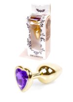 Plug-jewellery gold  heart plug- purple - obrazek 8