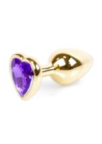 Plug-jewellery gold  heart plug- purple - obrazek 6