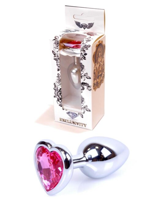 Plug-jewellery silver  heart plug- pink - obrazek 8