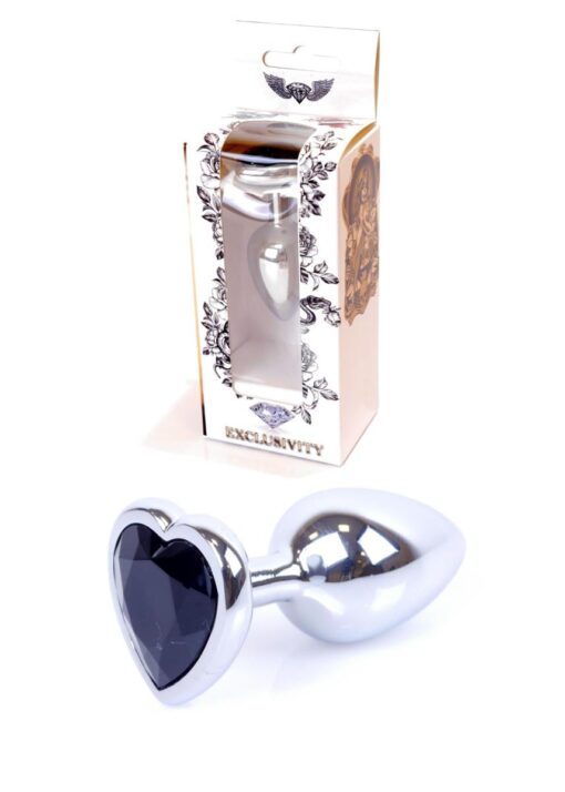 Plug-jewellery silver  heart plug- black - obrazek 8